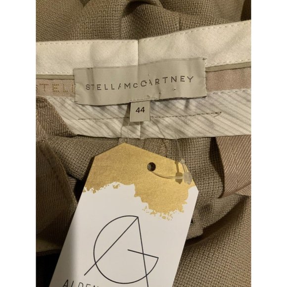 Stella McCartney Tan Textured Wool Tapered Leg Pants, Size 8 (US) 44 (IT) - Picture 8 of 9